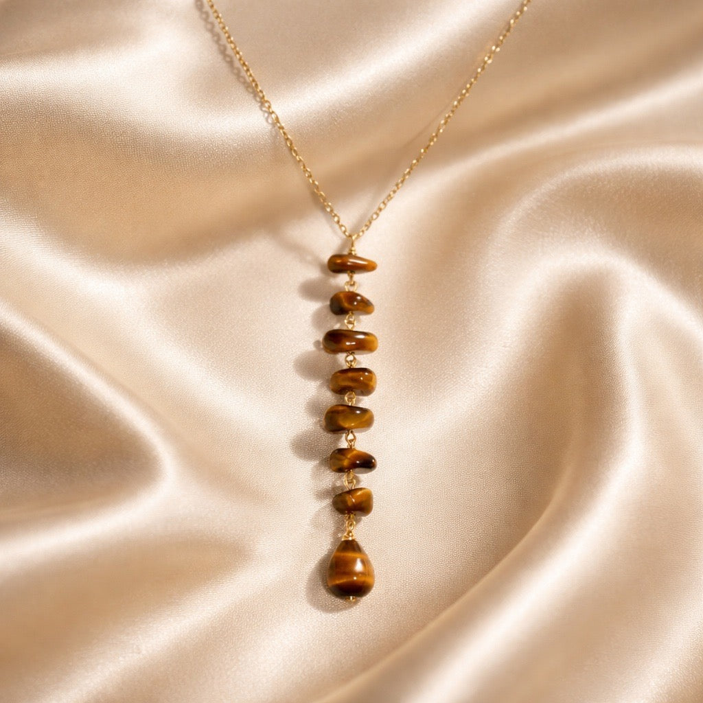 Necklace Vertical Chopped Natural Stones