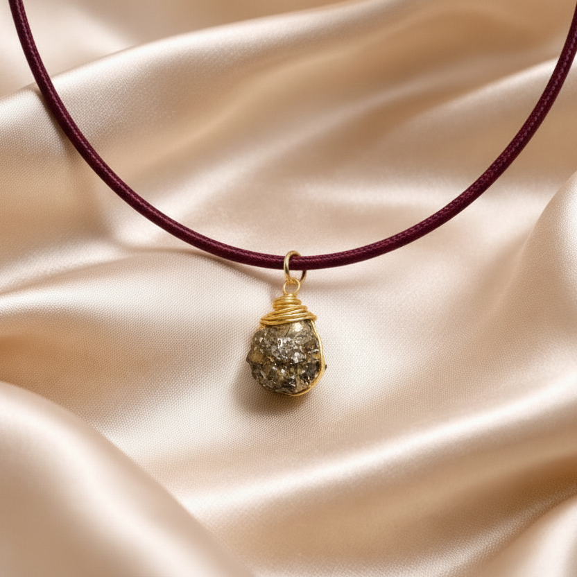 Necklace Magnetic with Semiprecious Raw Stone