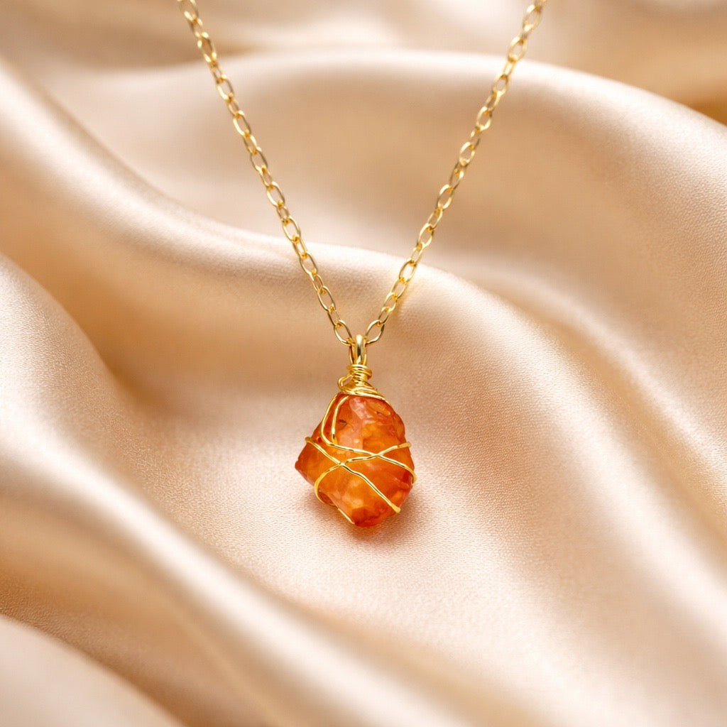 Necklace Cage Natural Stones