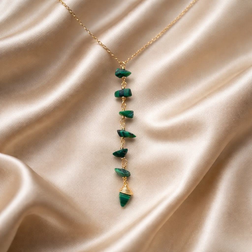 Necklace Vertical Chopped Natural Stones