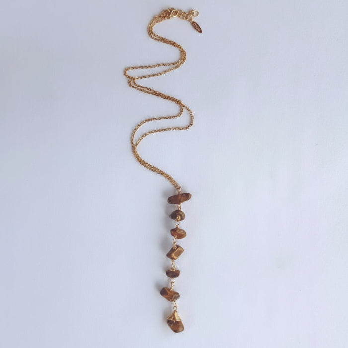 Necklace Vertical Chopped Natural Stones
