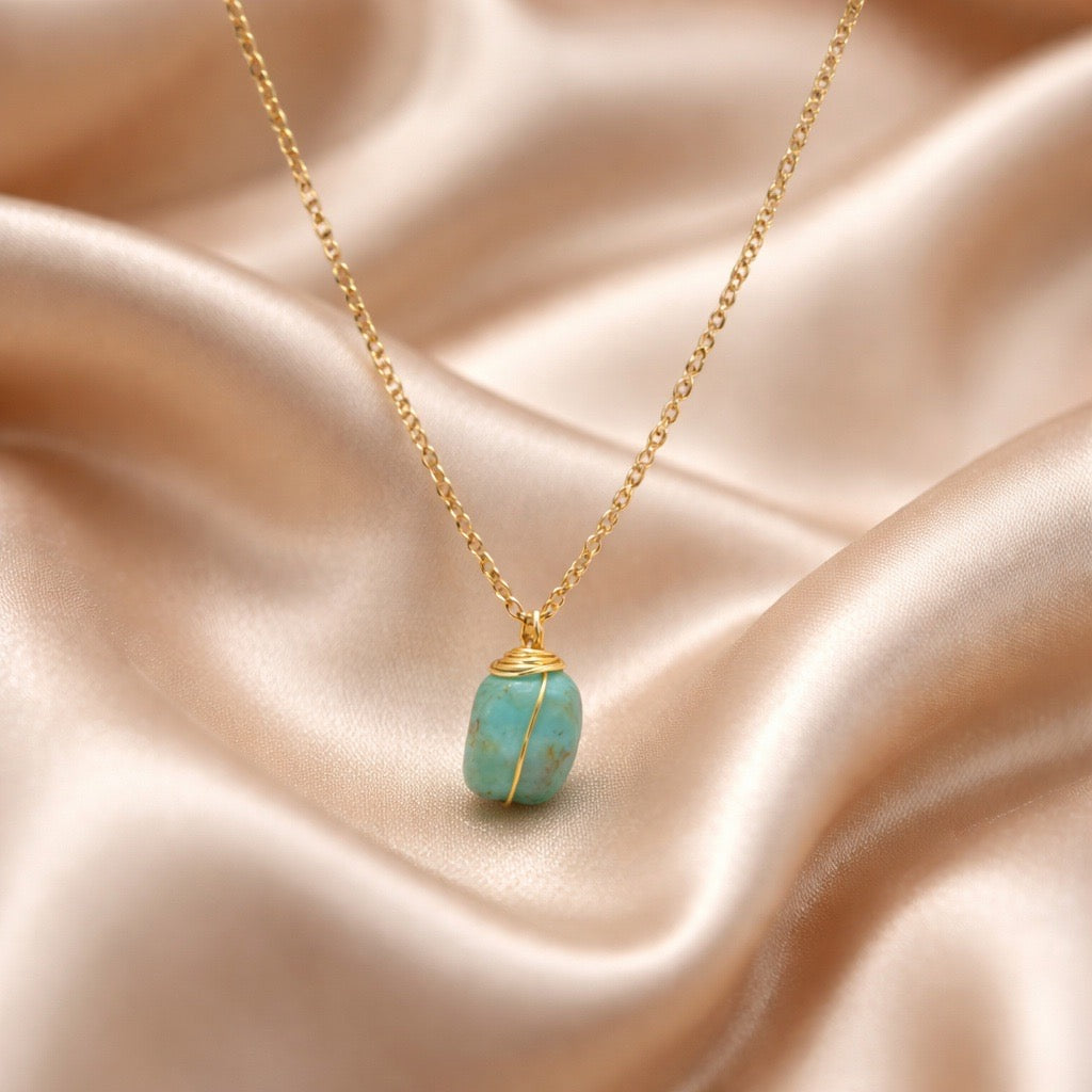 Necklace Cage Natural Stones