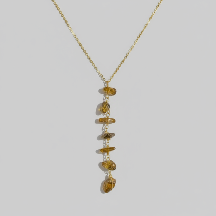 Necklace Vertical Chopped Natural Stones