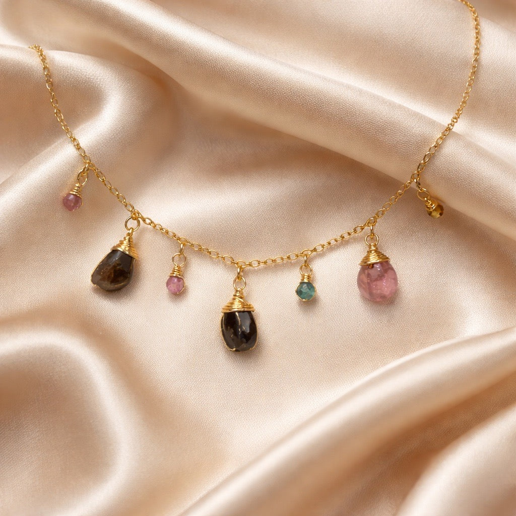 Necklace 7 Beads and Stones