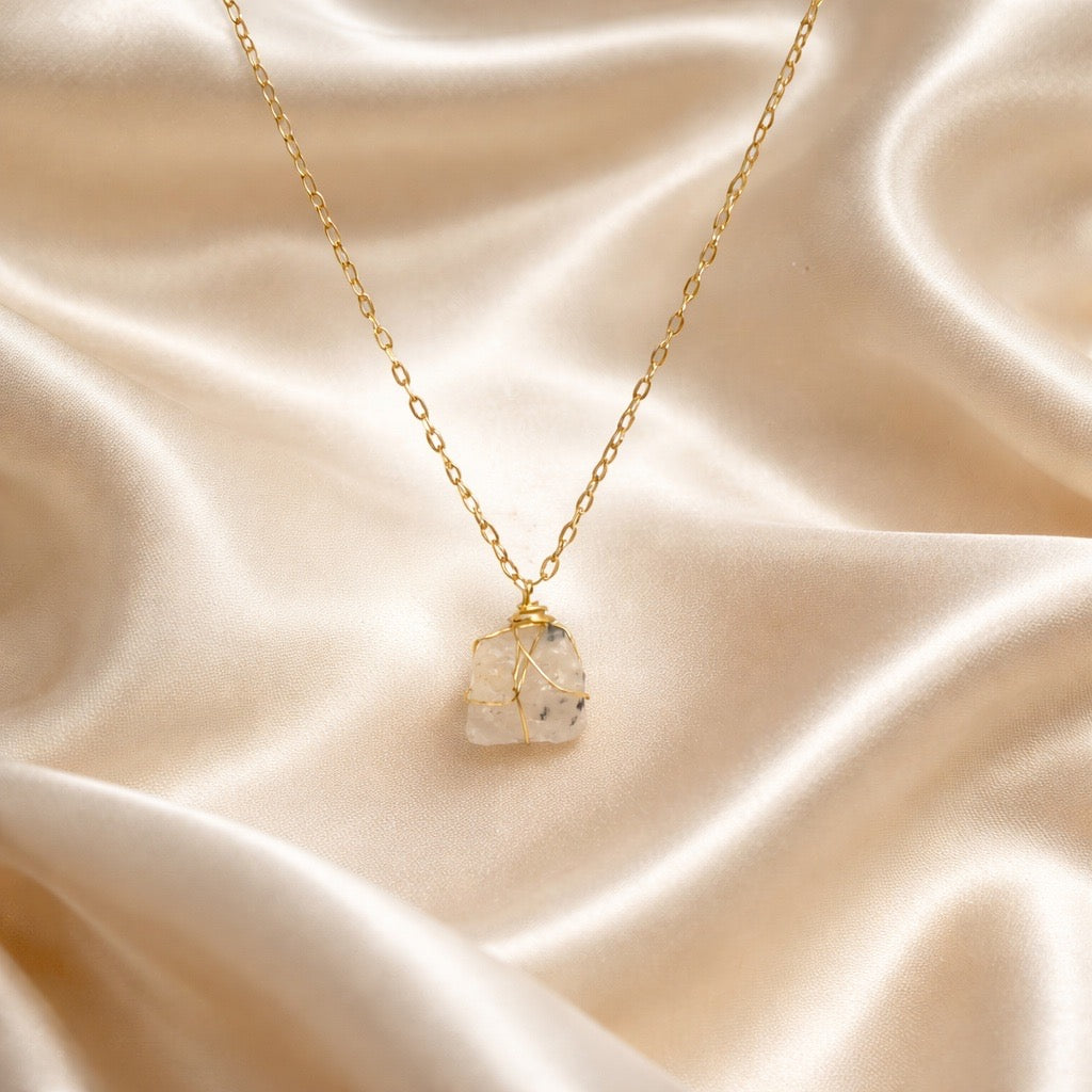 Necklace Cage Natural Stones