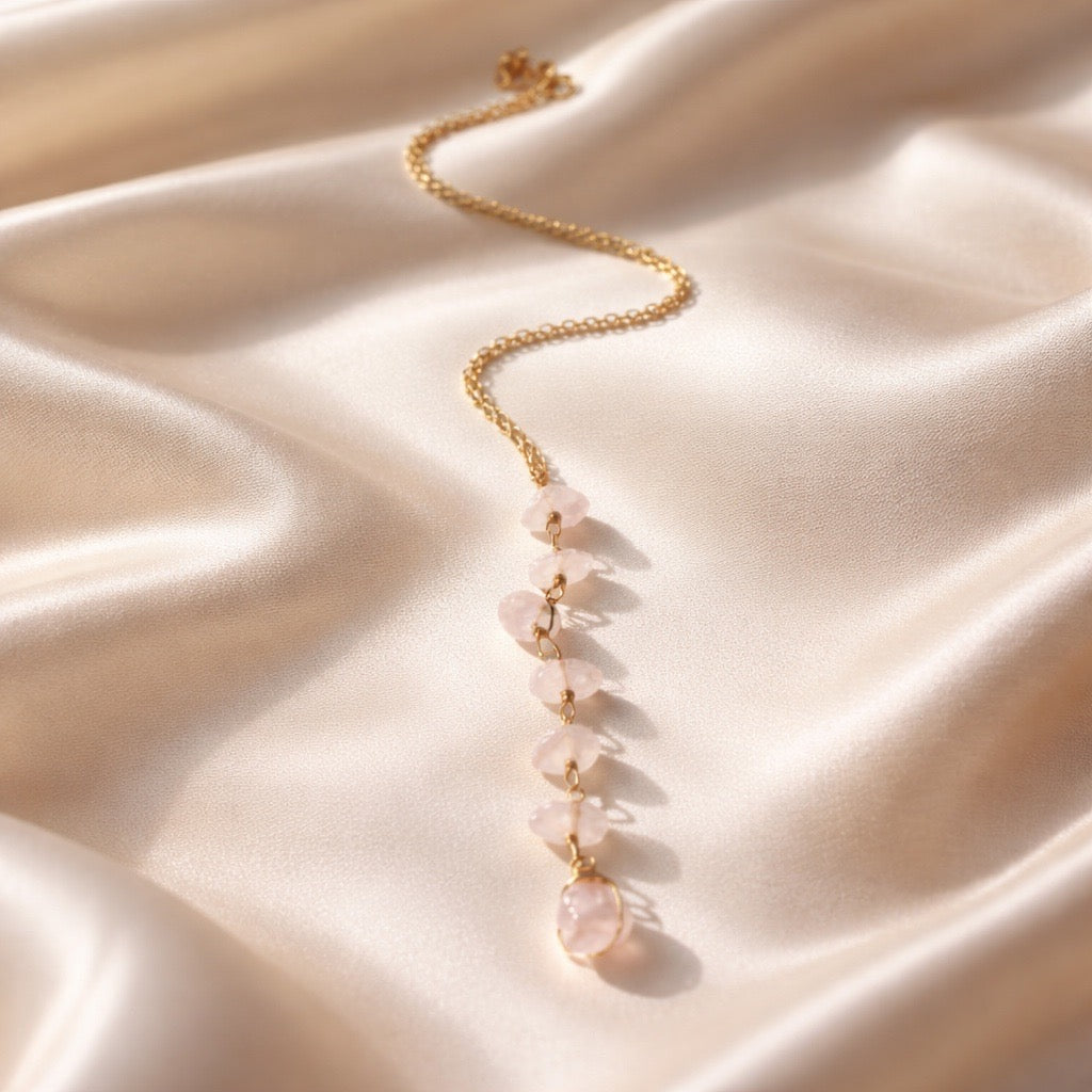 Necklace Vertical Chopped Natural Stones