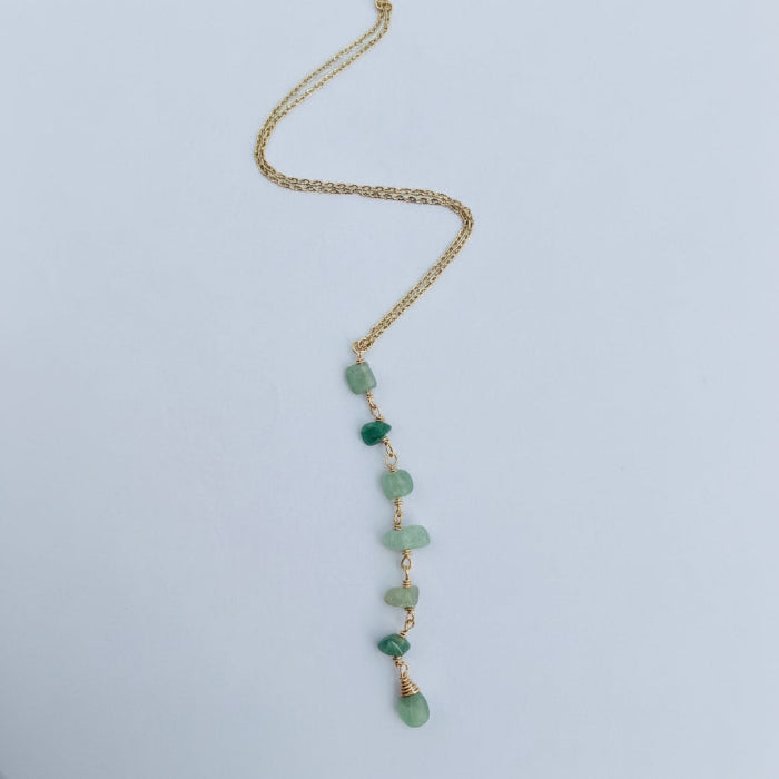 Necklace Vertical Chopped Natural Stones