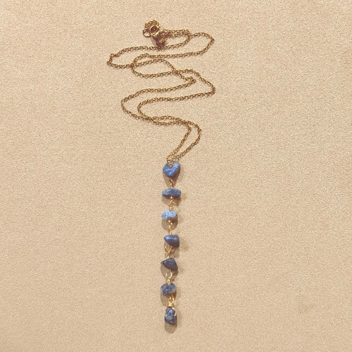 Necklace Vertical Chopped Natural Stones