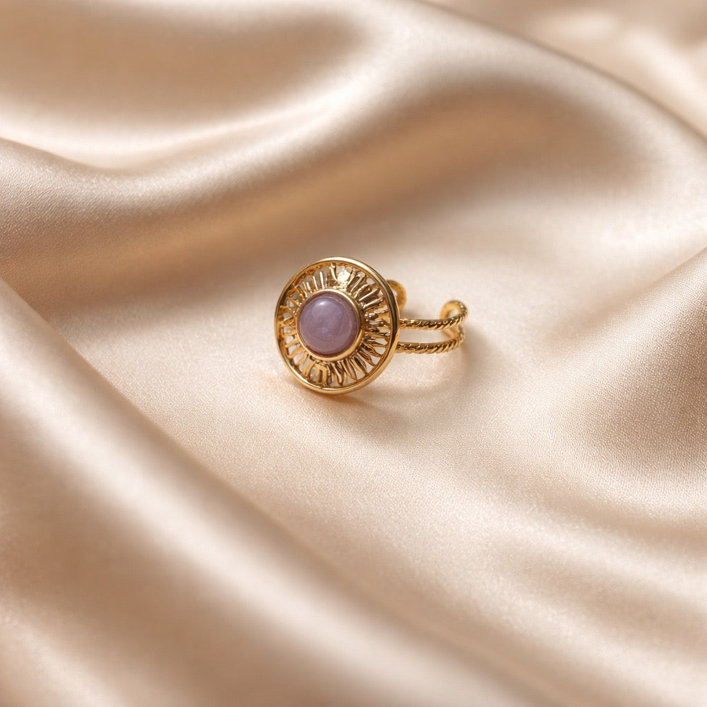 Rings Stainless Steel Hindu Amethyst