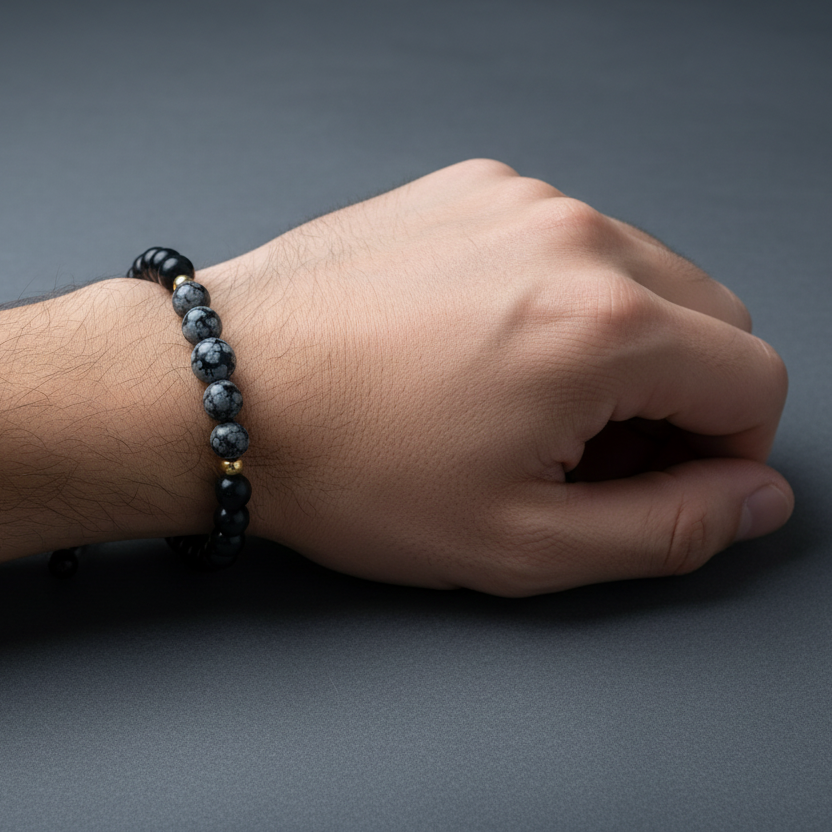Bracelet Faceted Beads Man All Colors/Onyx 6mm