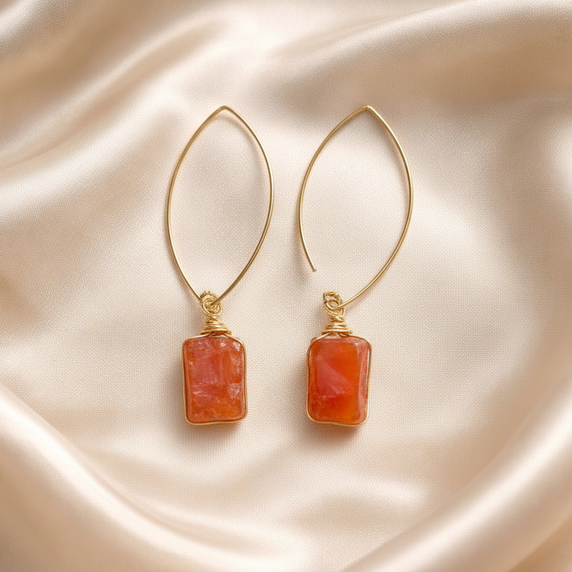 Earrings Hoops with Individual Stone