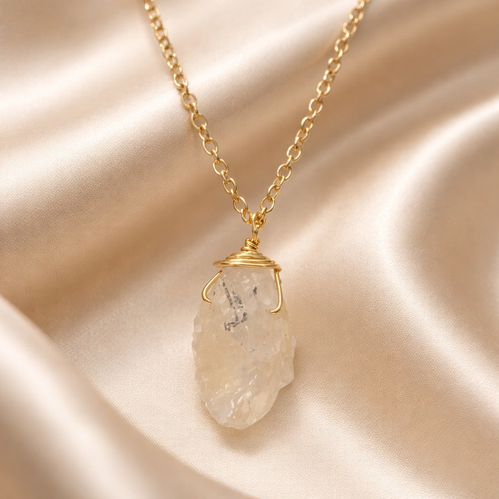 Necklace Cage Natural Stones