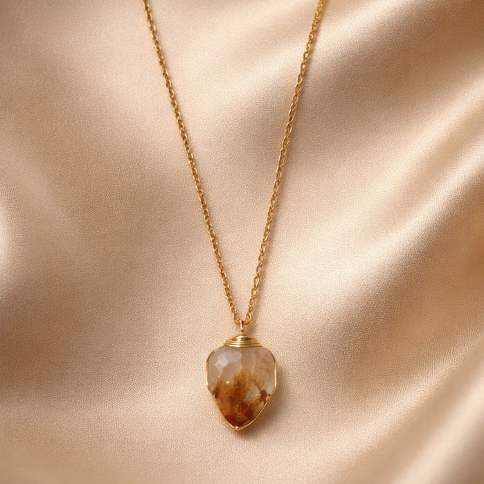 Necklace Cage Natural Stones