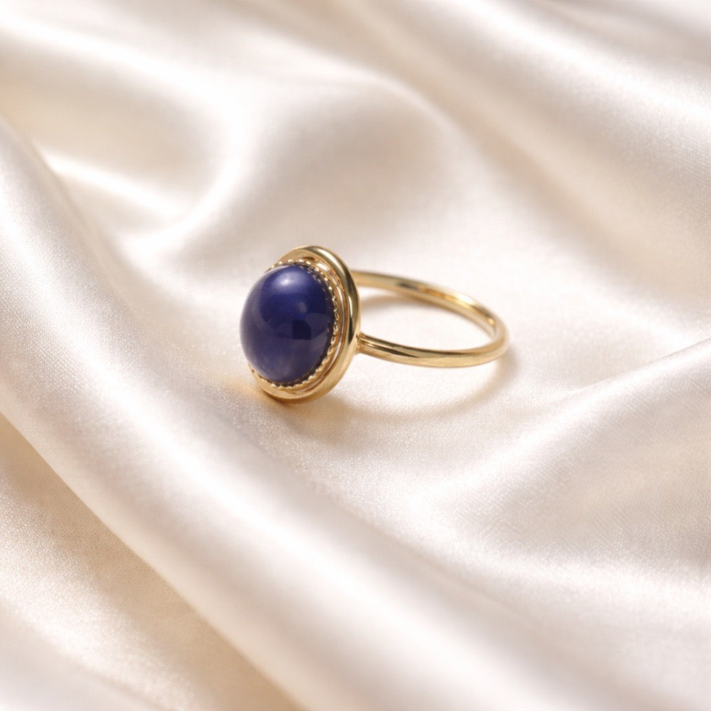 Rings Stainless Steel Hindu Lapis Lazuli