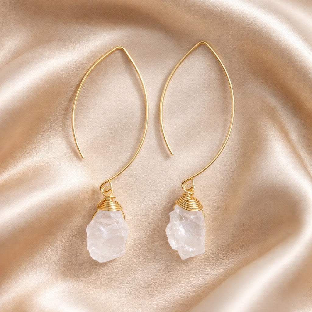 Earrings Hoops with Individual Stone