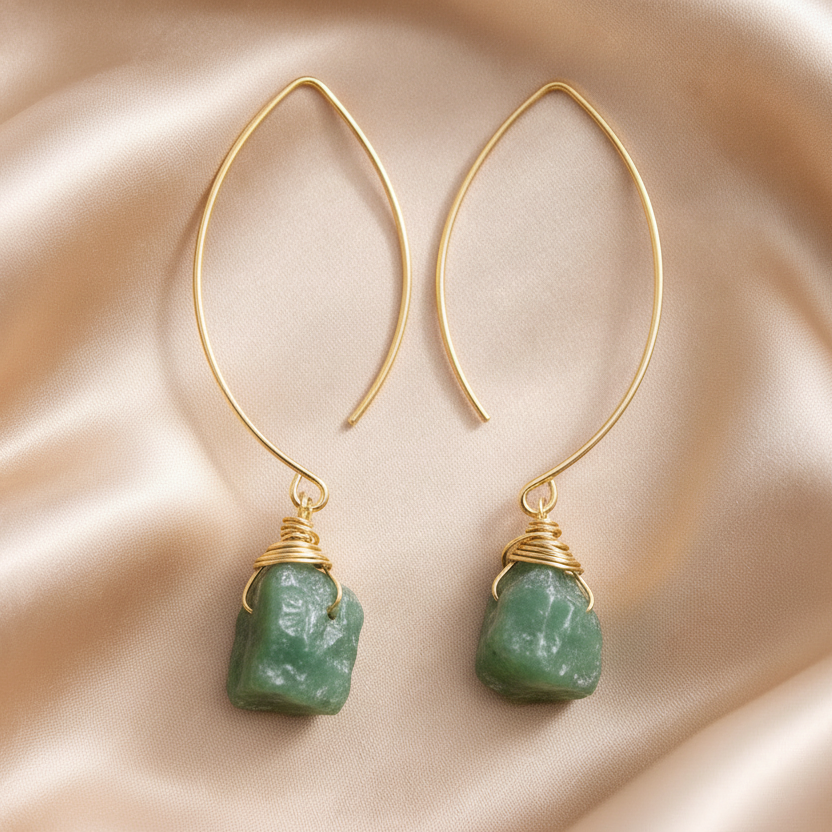 Earrings Hoops with Individual Stone
