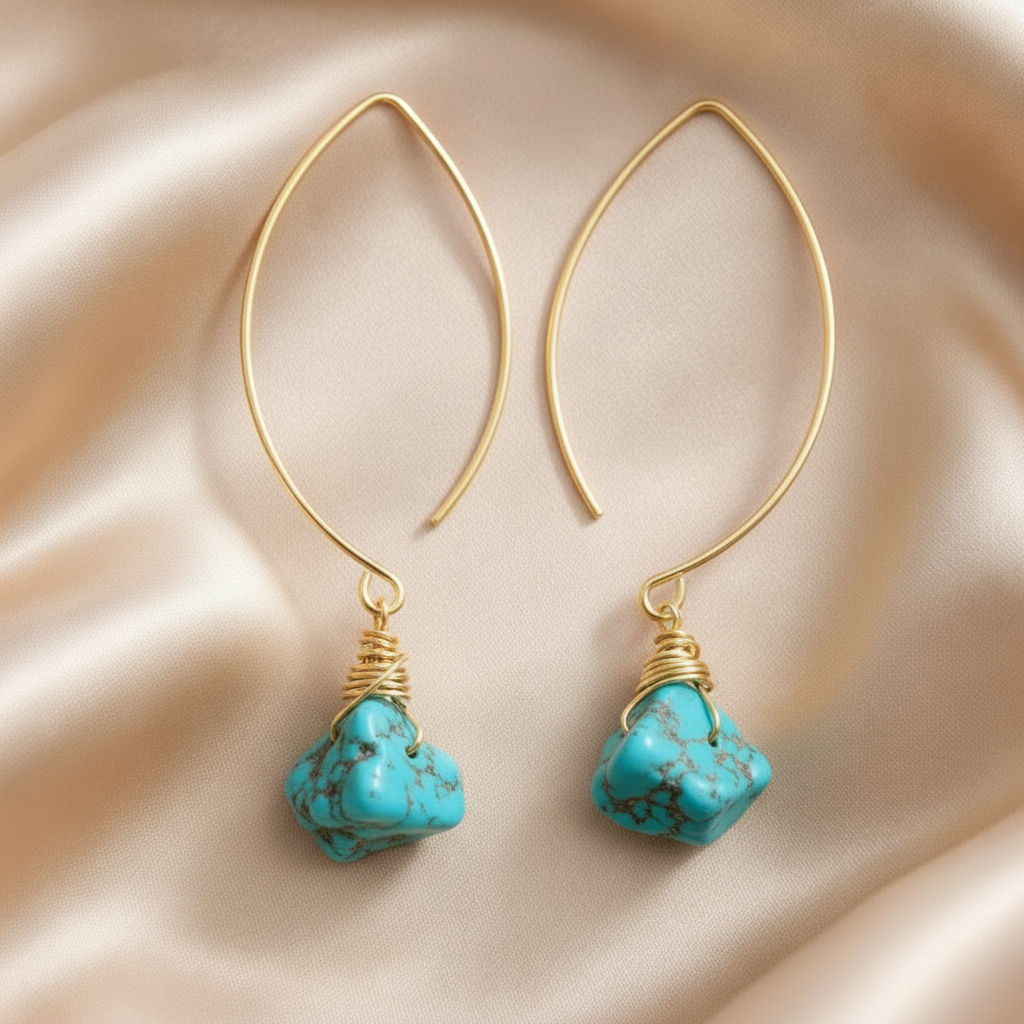 Earrings Hoops with Individual Stone