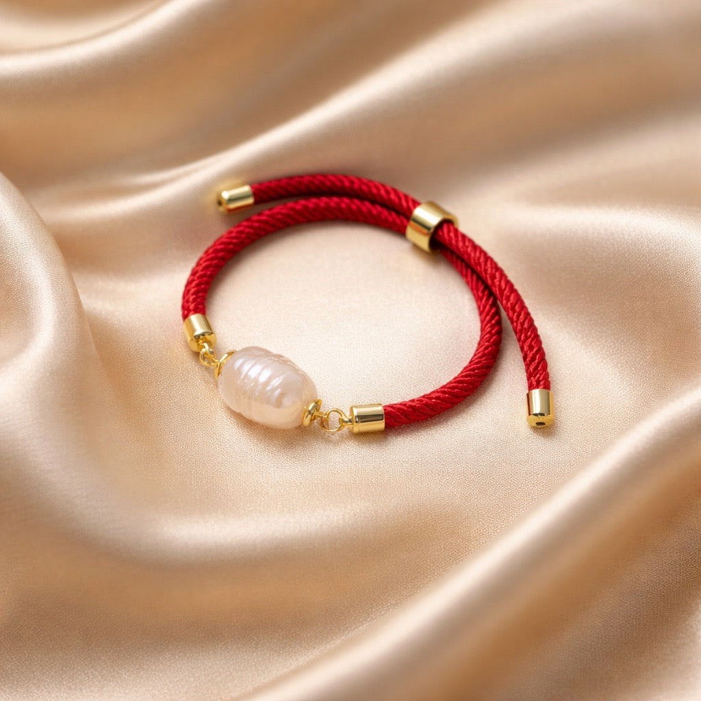 Bracelet Thick Colorful Thread With One Raw Stone