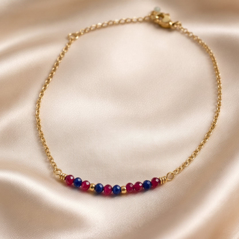 Bracelet Mini Beads in the Middle Natural Stones
