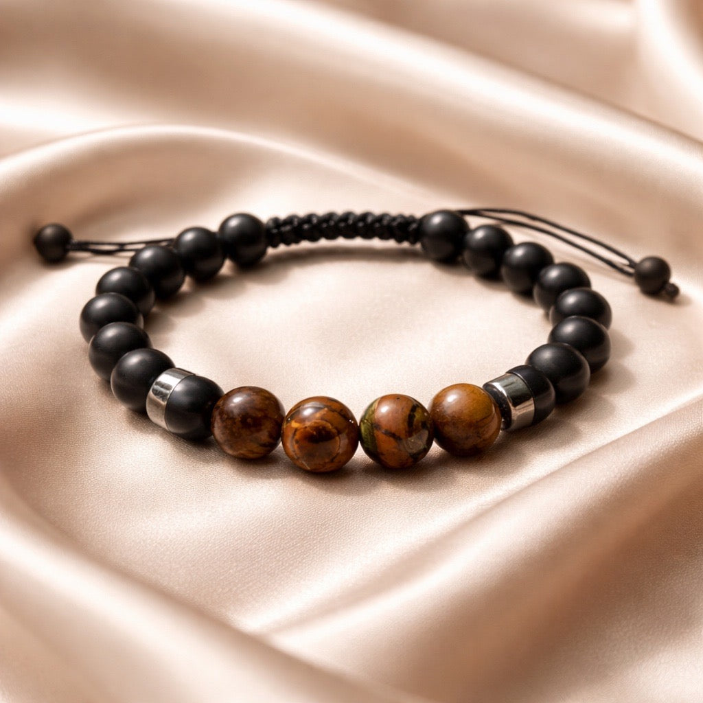 Bracelet Man Tiger's Eye/Onyx/Hematite 8mm