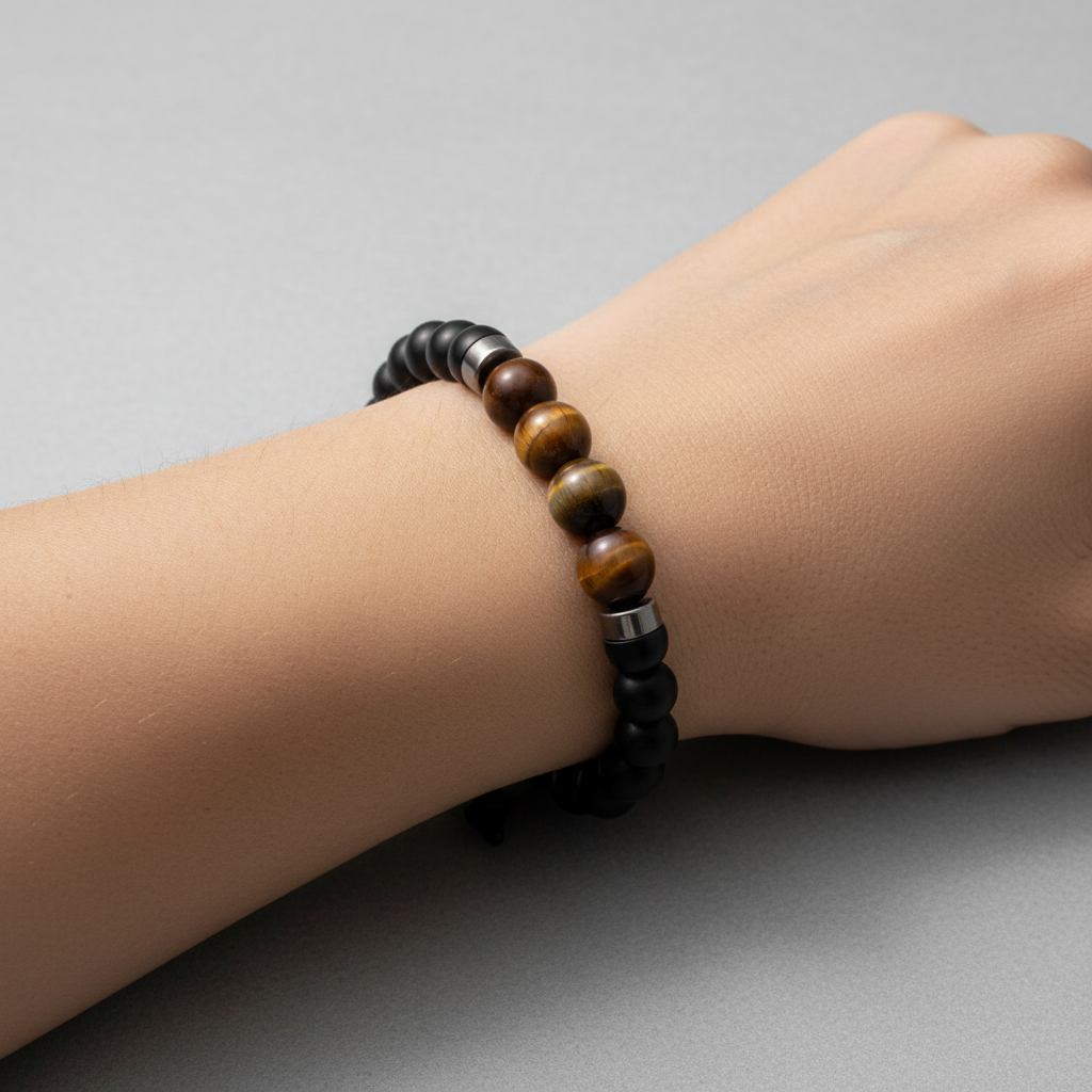 Bracelet Man Tiger's Eye/Onyx/Hematite 8mm