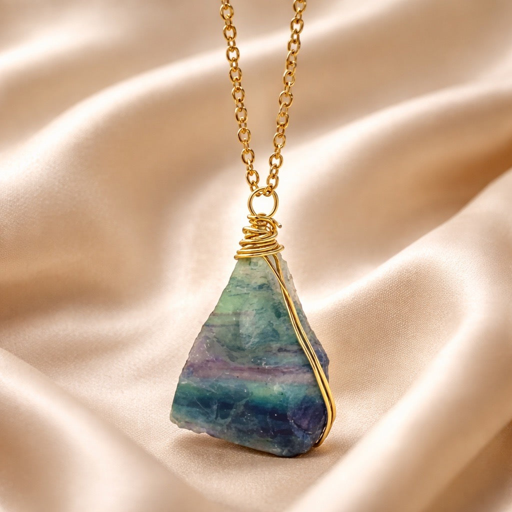 Necklace Cage Natural Stones