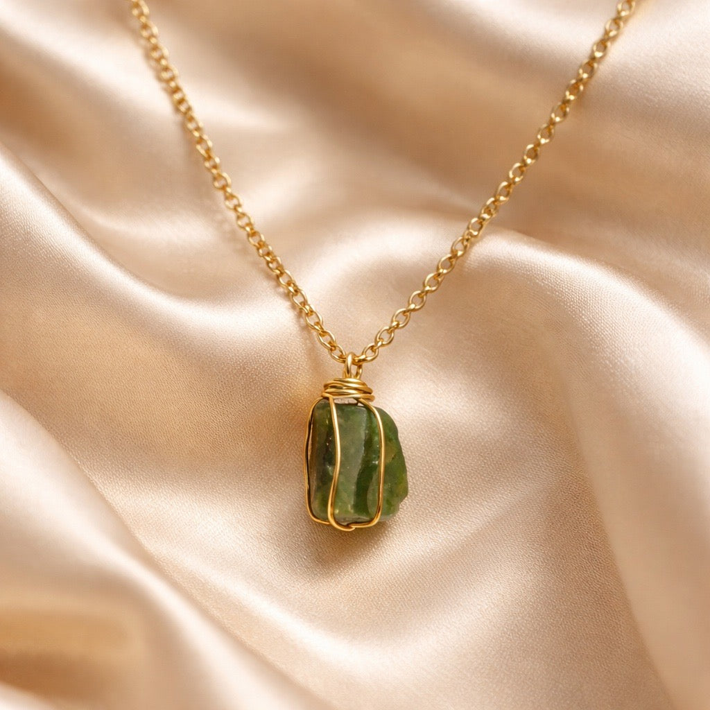 Necklace Cage Natural Stones