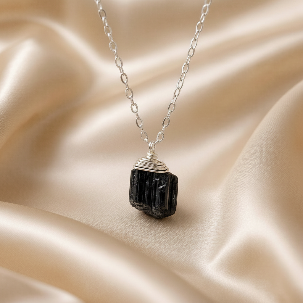 Necklace Classic Cage Natural Stones (Silver)