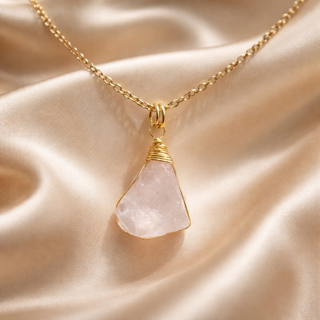 Necklace Long Natural Stones Gold