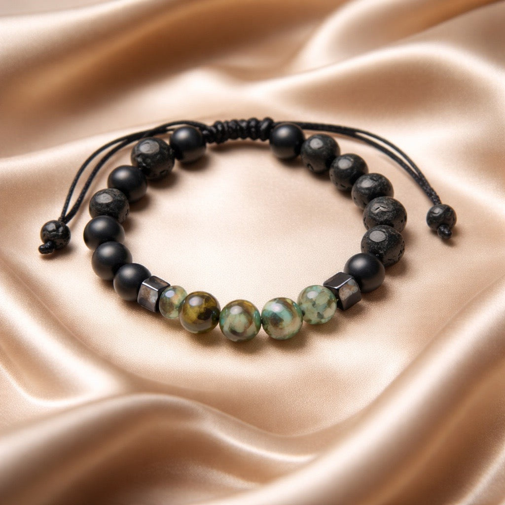Bracelet Man Onyx/Labradorite/Hematite 8mm