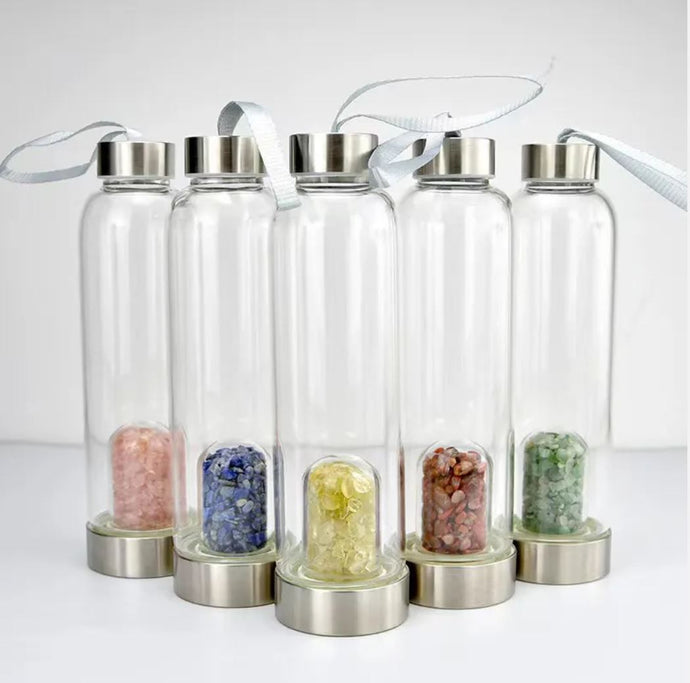 Crystal Water Bottles Chopped Stones