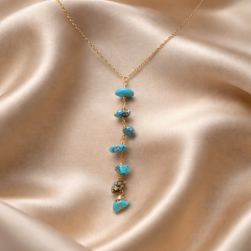 Necklace Vertical Chopped Natural Stones