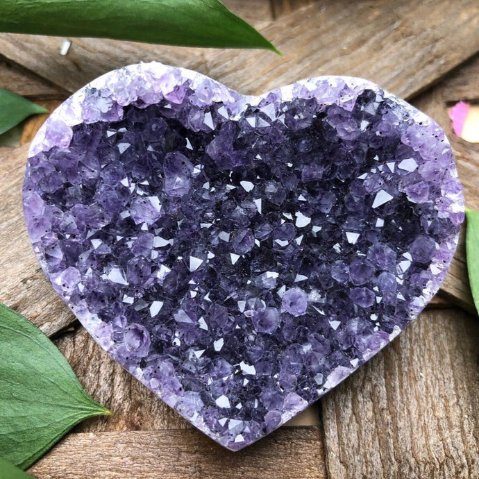 Amethyst Geode Stone Heart