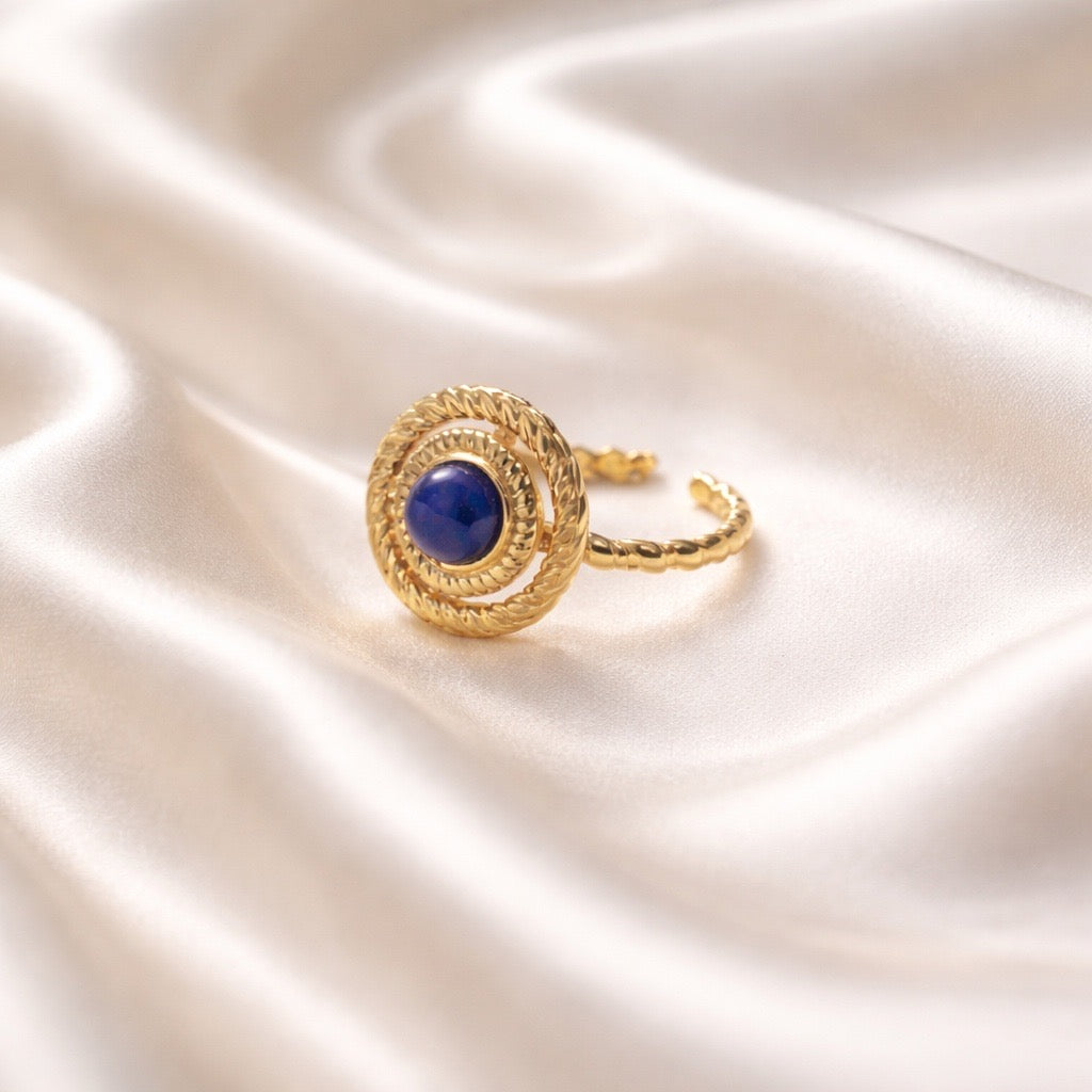 Rings Stainless Steel Hindu Lapis Lazuli