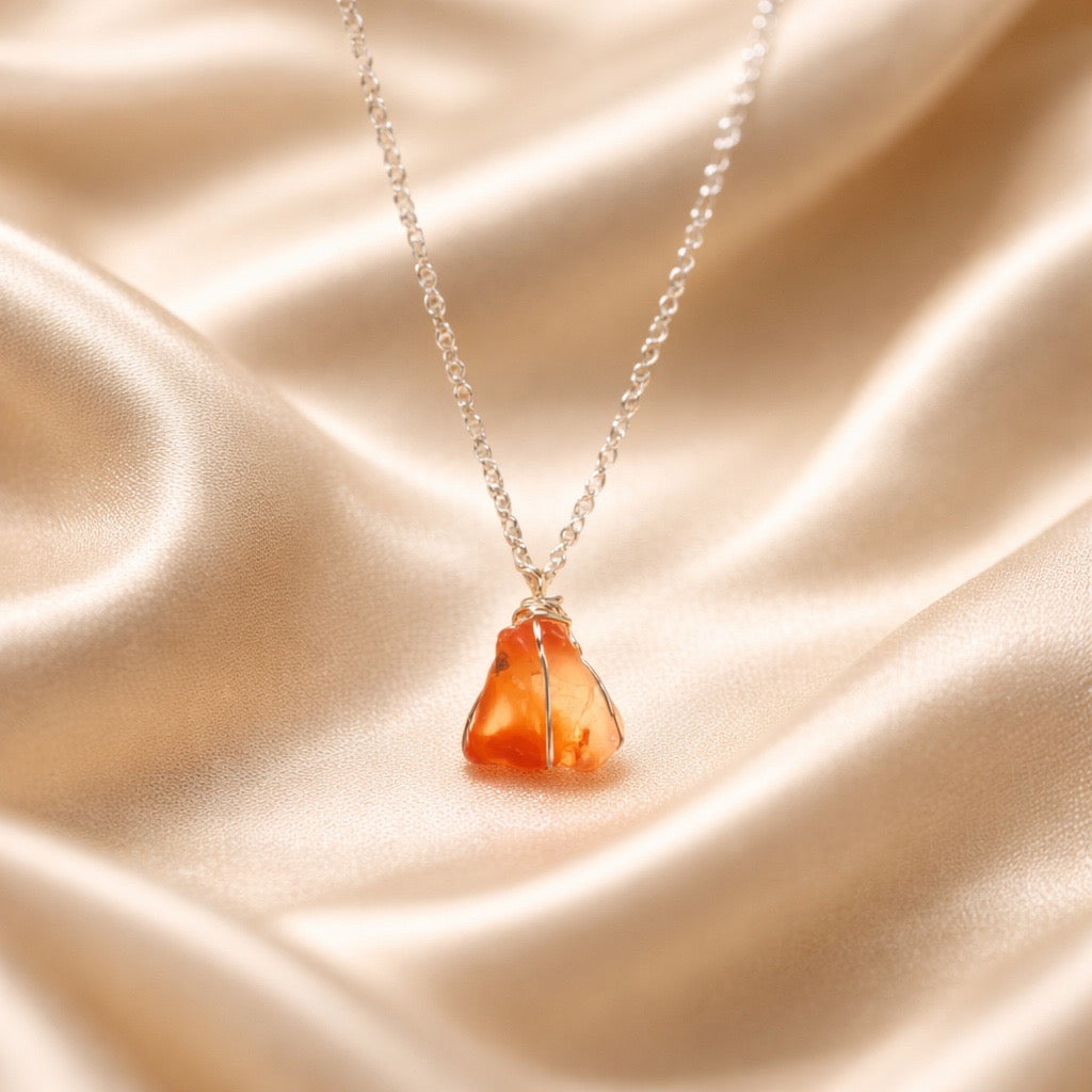 Necklace Classic Cage Natural Stones (Silver)