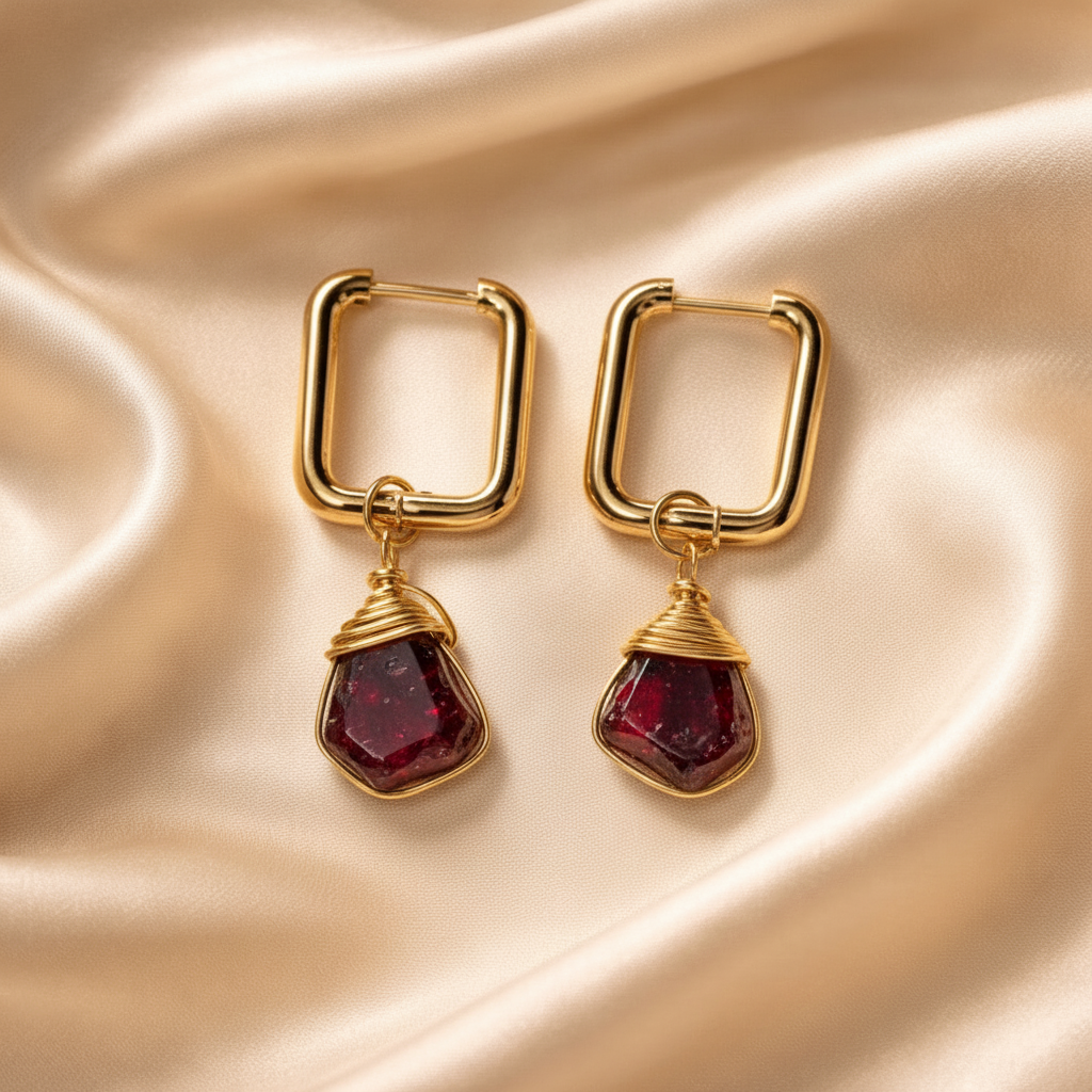 Earrings Square Hoops
