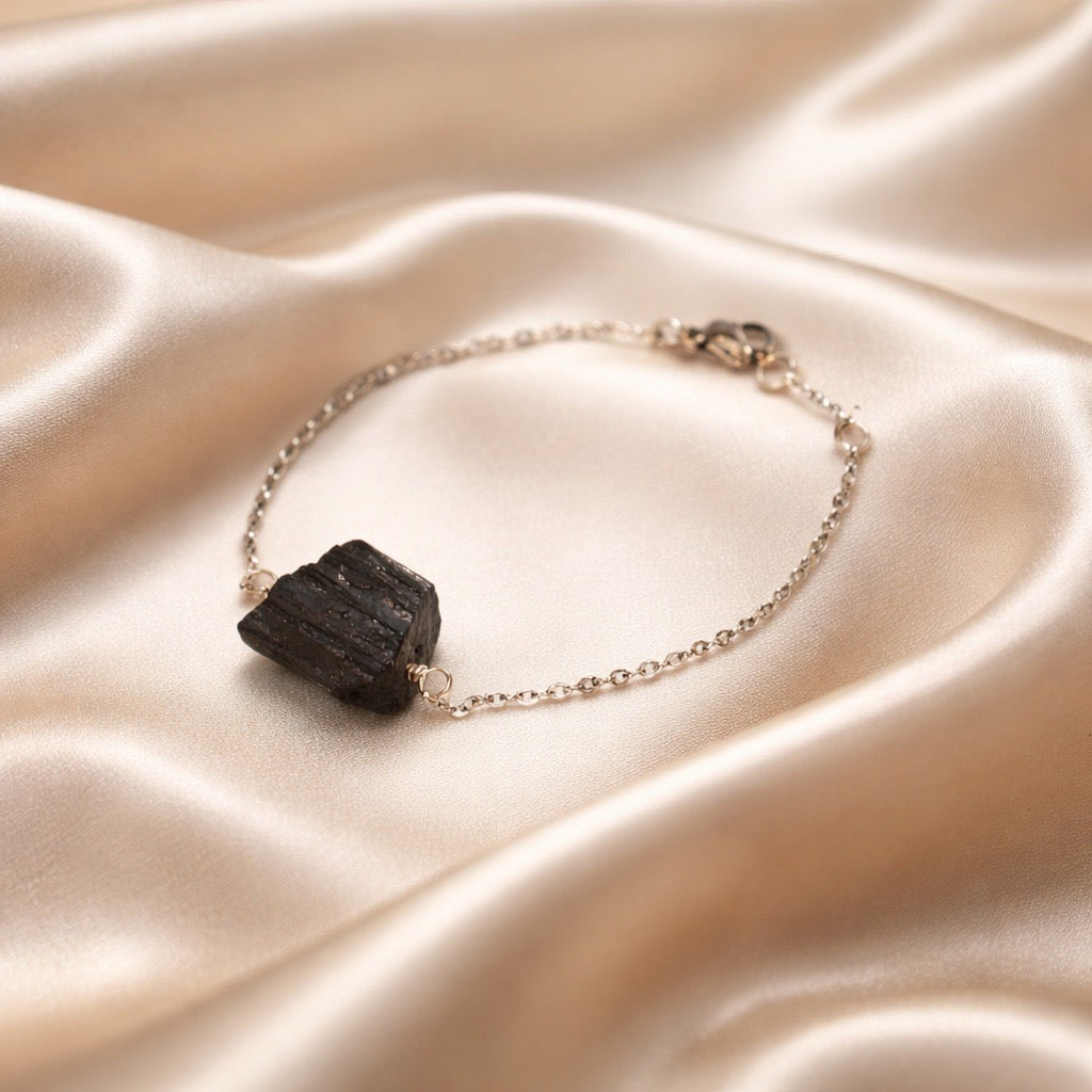Bracelet Raw Natural Stones (Silver)