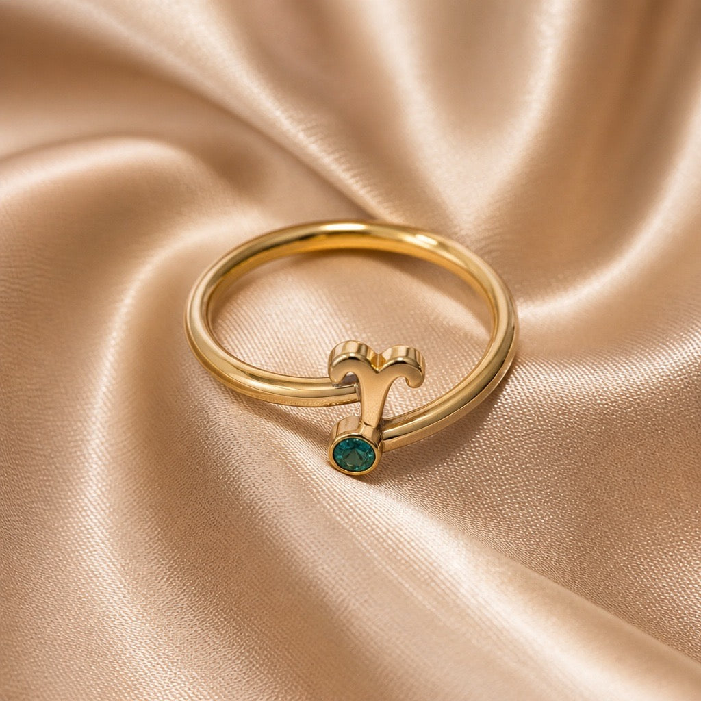 Ring Zodiac With Birthstone