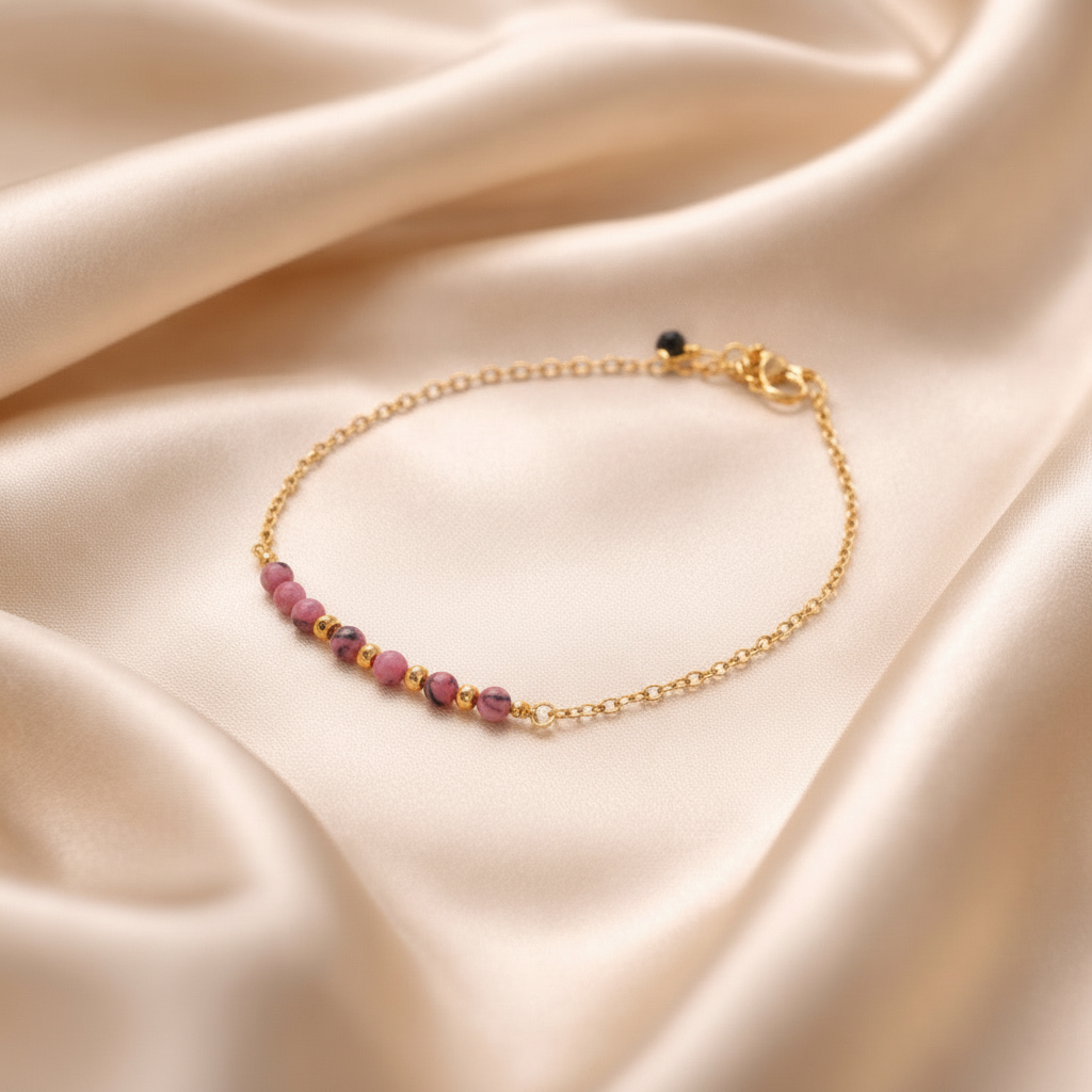 Bracelet Mini Beads in the Middle Natural Stones