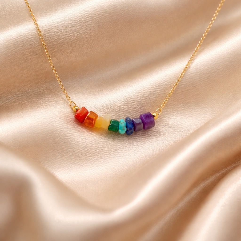 Necklace Chopped Natural Stones