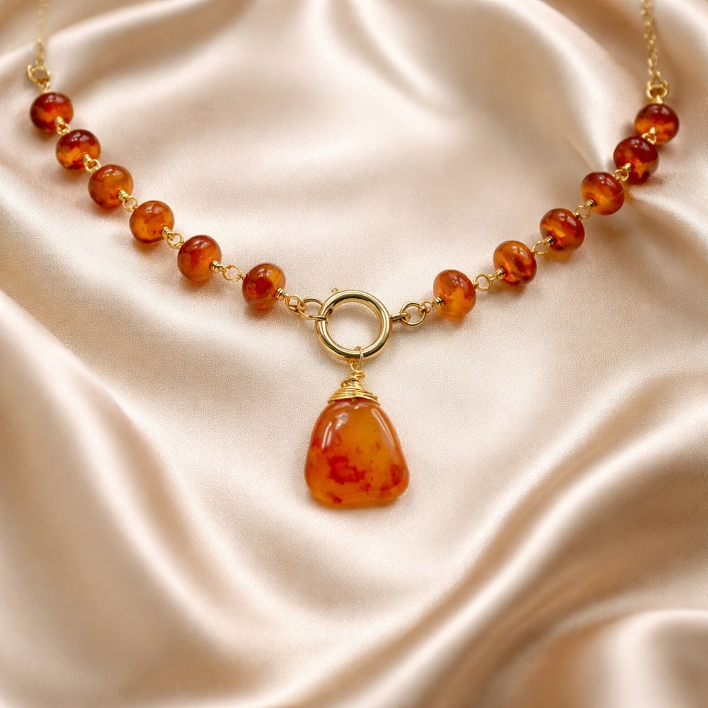 Necklace 10mm Beads with Pearl/Stone