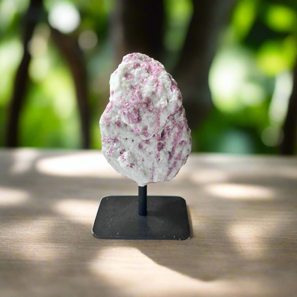 Pink Tourmaline Stone Metal Base