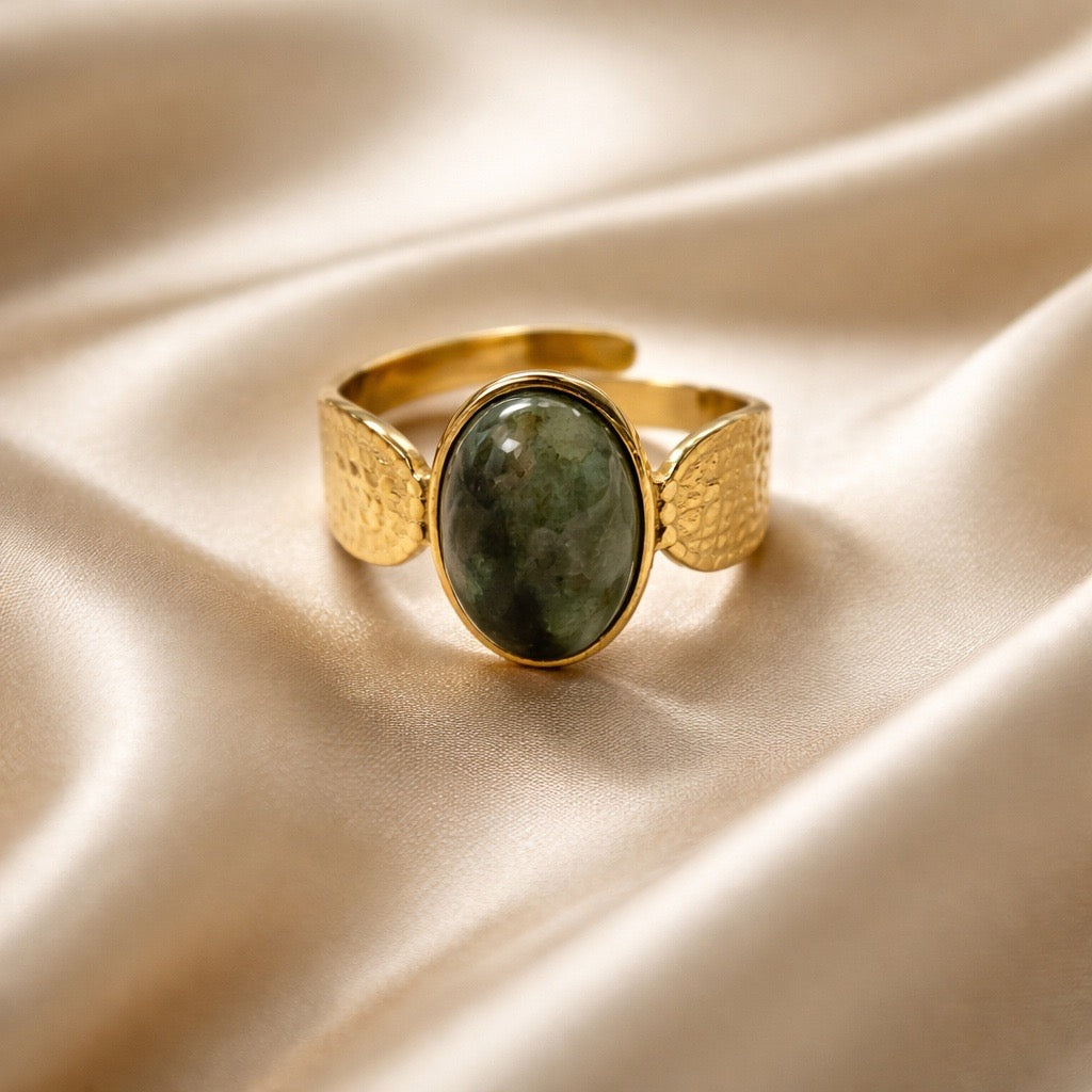 Rings Stainless Steel Hindu Labradorite