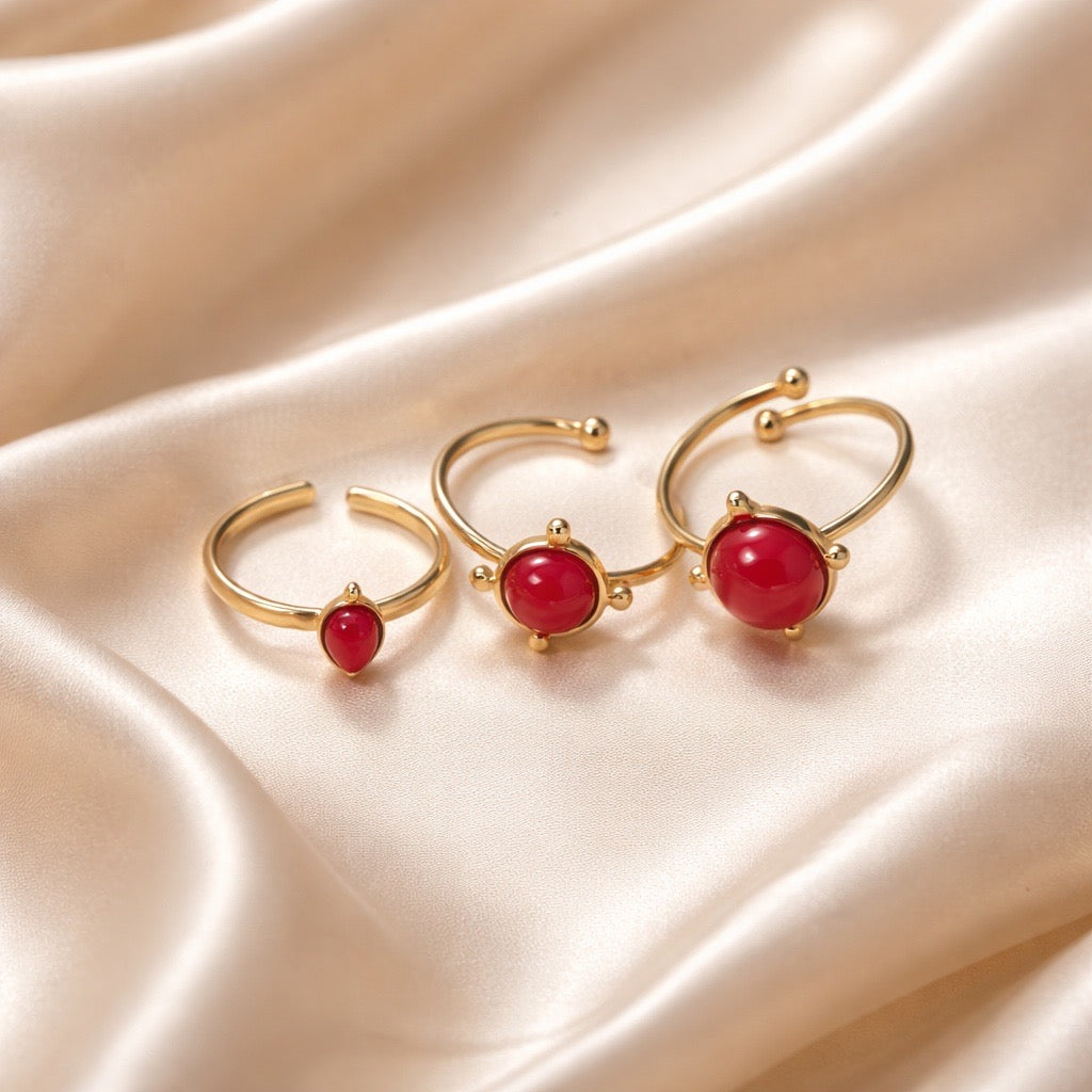 Rings Stainless Steel Hindu Coral