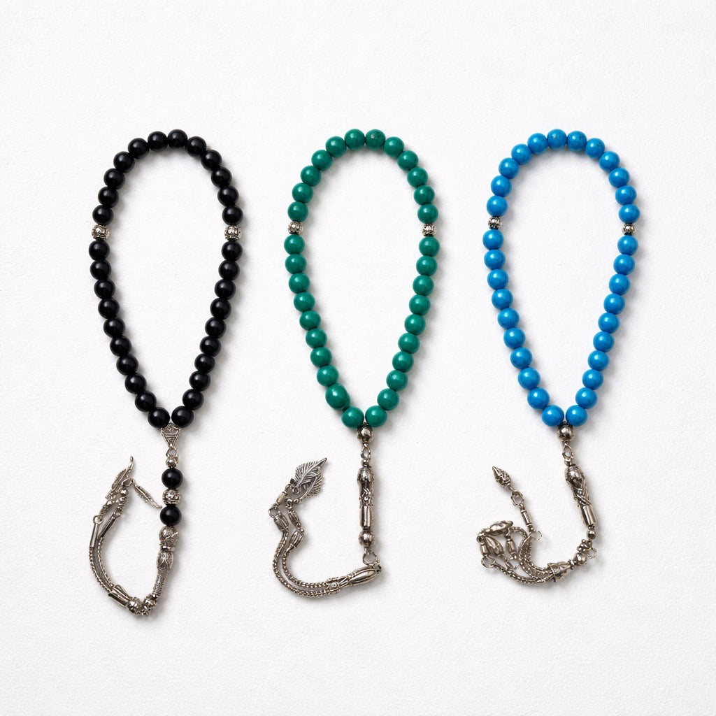 Rosary / Masbaha Natural Stones Sterling Silver
