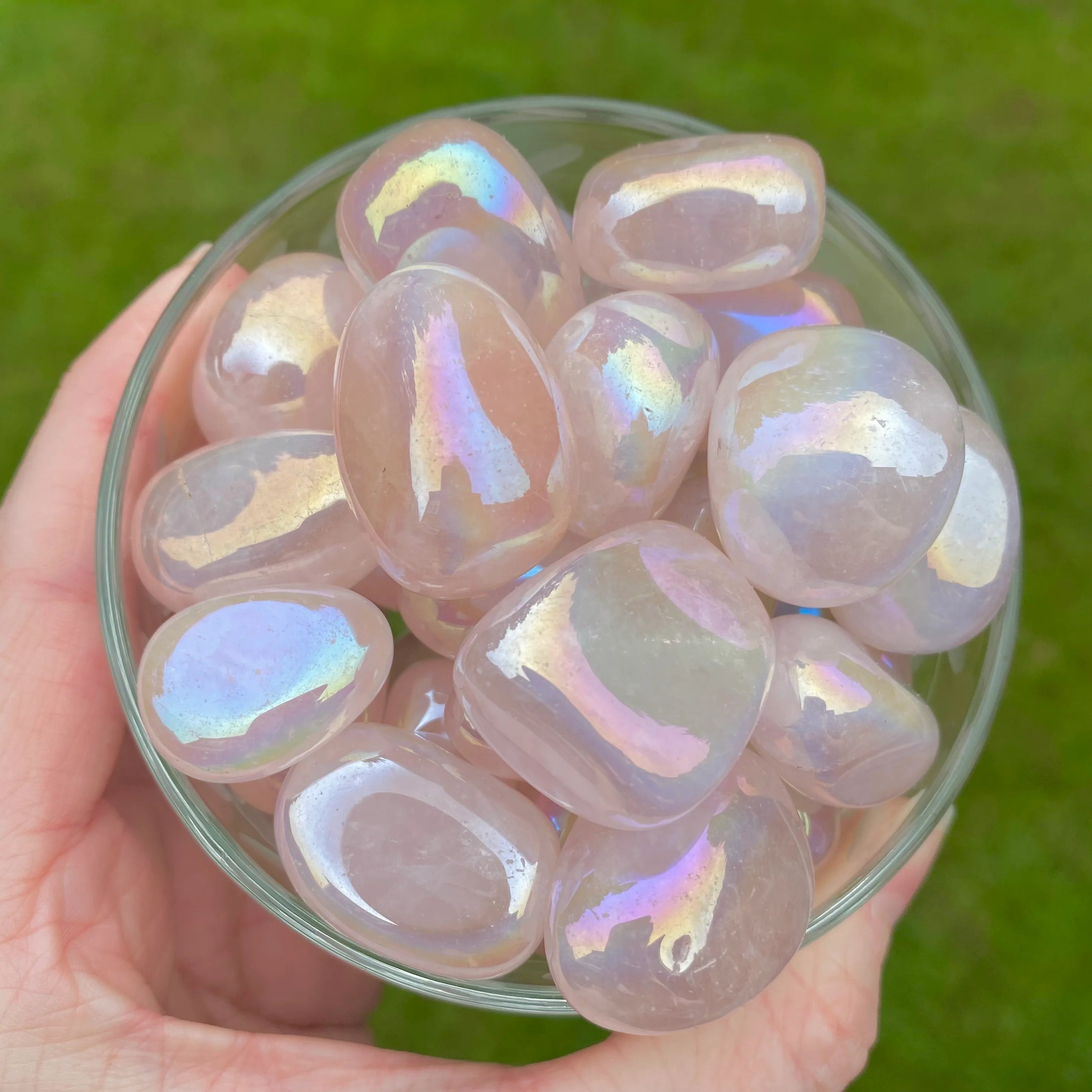 Tumbled Stone Polish Rose Quartz Titanium
