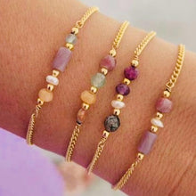 Load image into Gallery viewer, Bracelet Stainless Steel Beads and Raw Stones