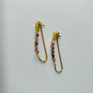 Earrings Hanging Vertical Stones