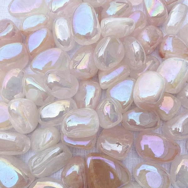 Tumbled Stone Polish Rose Quartz Titanium