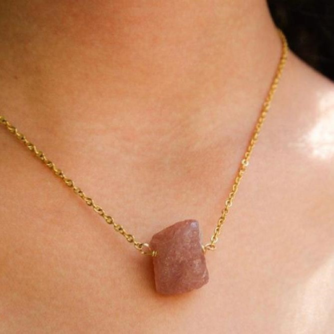 Necklace Raw Natural Stones